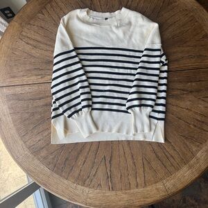 Striped Cream and Black Sweater